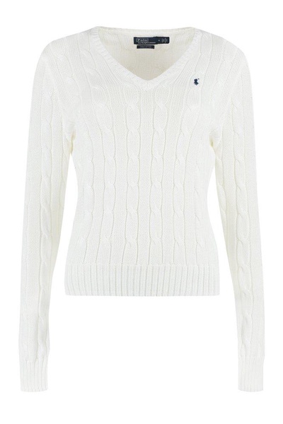 Polo Ralph Lauren Kimberly Cable-Knitted V-Neck Jumper