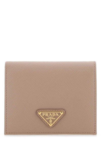 Prada Logo Plaque Small Wallet