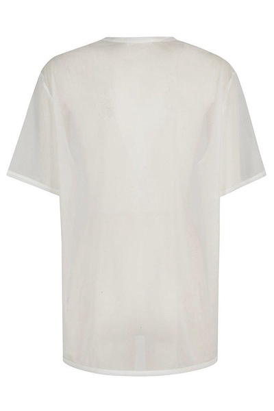 Helmut Lang Logo Printed Sheer Crewneck T-Shirt