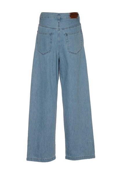 Dries Van Noten Logo Patch Wide Leg Jeans