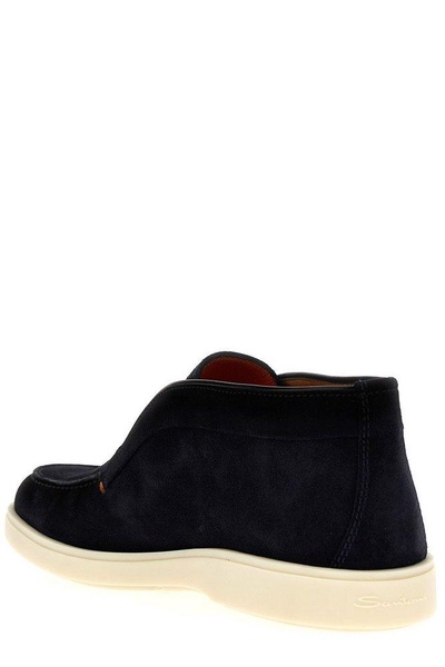 Santoni Desert Round-Toe Slip-On Boots