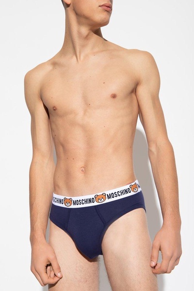 Moschino Logo Waistband Two-Pack Briefs