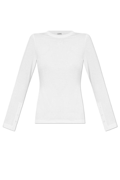 Loewe Logo Embroidered Long Sleeved T-Shirt