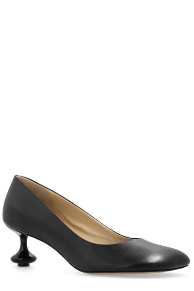 Toy sculpted-heel leather heeled courts