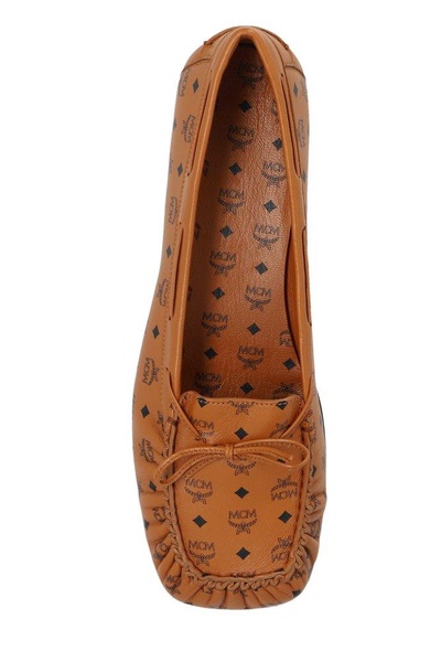 MCM Monogram Printed Bow-Detailed Loafers