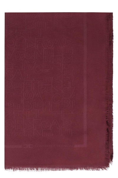 Elisabetta Franchi Jacquard Logo Lettering Rectangular Scarf