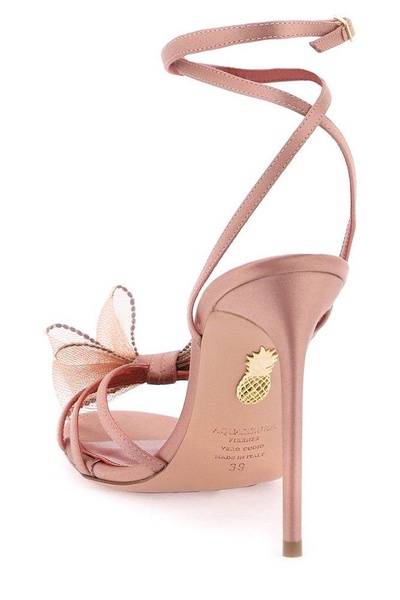 Aquazzura Reve Bow-Detailed Ankle Strap Sandals