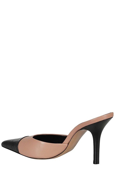 Paris Texas Two-Tone Pointed-Toe Mules