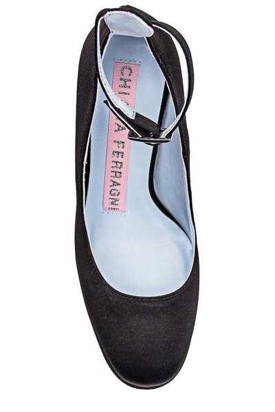 Chiara Ferragni Round Toe Ankle Strap Pumps