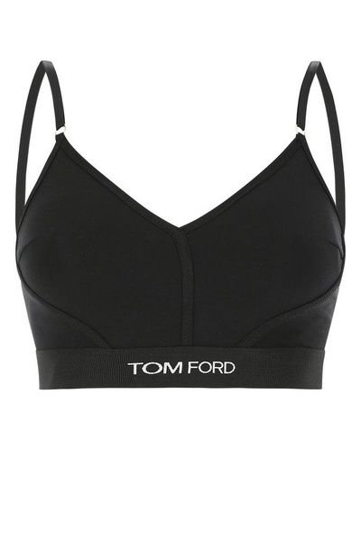 Tom Ford Logo Intarsia V-Neck Top