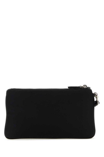 Prada Logo-Plaque Zipped Clutch Bag