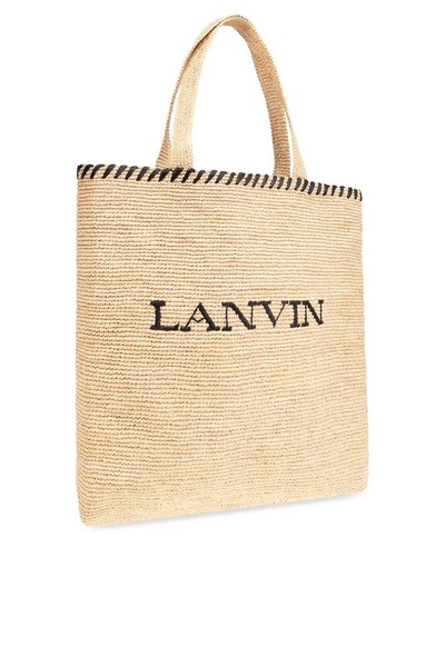 Lanvin Logo Embroidered Top Handle Bag