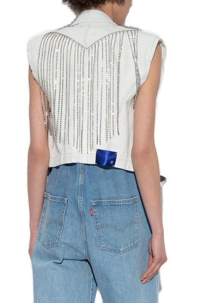 Forte Forte Crystal Fringed Denim Vest