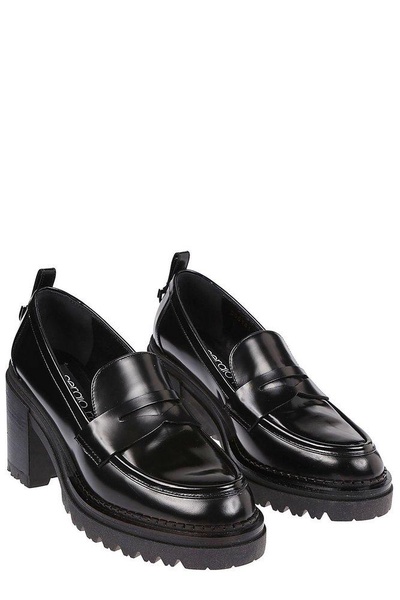 Sergio Rossi Joan Almond Toe Slip-On Loafers