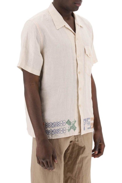 Ps Paul Smith Bowling Shirt With Cross Stitch Embroidery Details