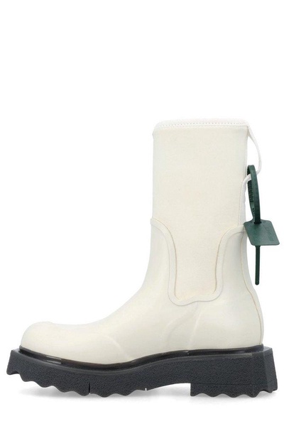 Off-White Sponge Round Toe Rain Boots