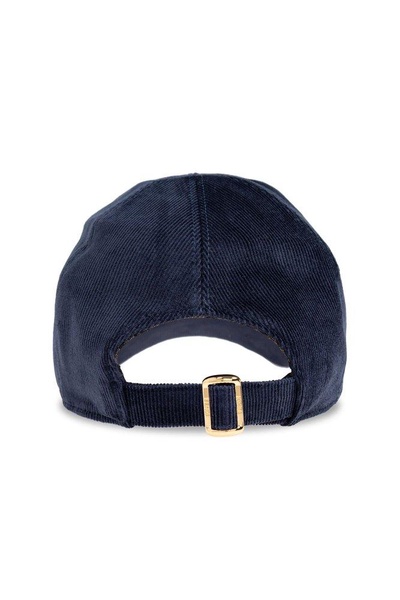 Fendi Logo Embroidered Corduroy Baseball Cap