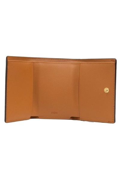 MCM Logo Embossed Foldover Wallet