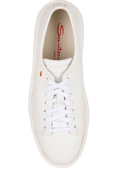 Santoni Logo Printed Lace-Up Sneakers