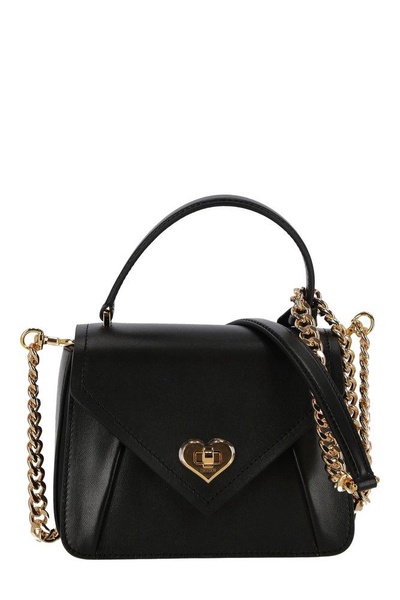 Moschino Heart Lock Keyring Detailed Tote Bag