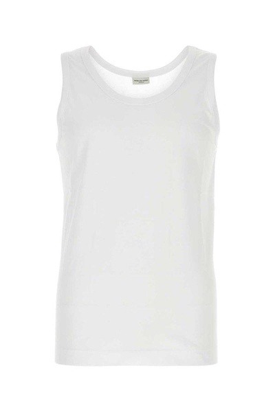 Dries Van Noten Man White Cotton Helio Tank Top