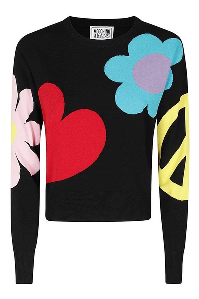 Moschino Jeans Patterned Intarsia-Knitted Crewneck Jumper