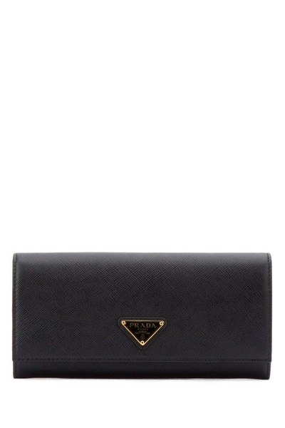 Prada Logo Plaque Continental Wallet