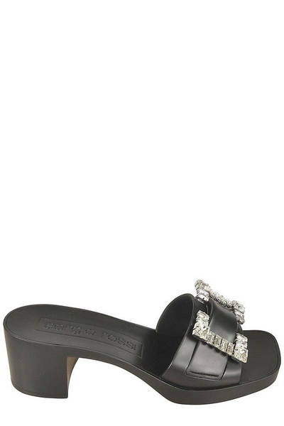 Sergio Rossi Sr Jelly Slip-On Buckled Mules