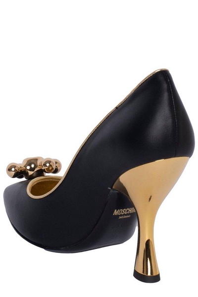 Moschino Tap-Detailed Pointed Toe Pumps