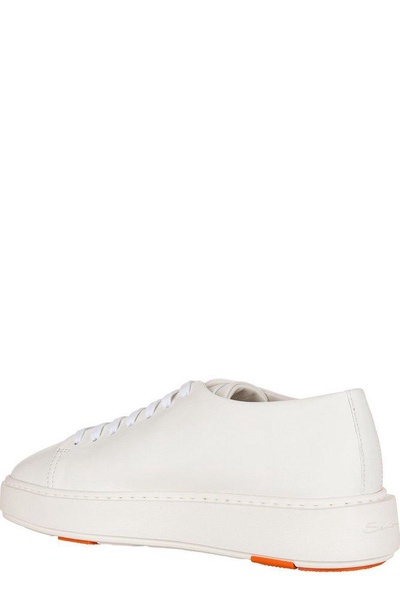 Santoni Logo Printed Lace-Up Sneakers