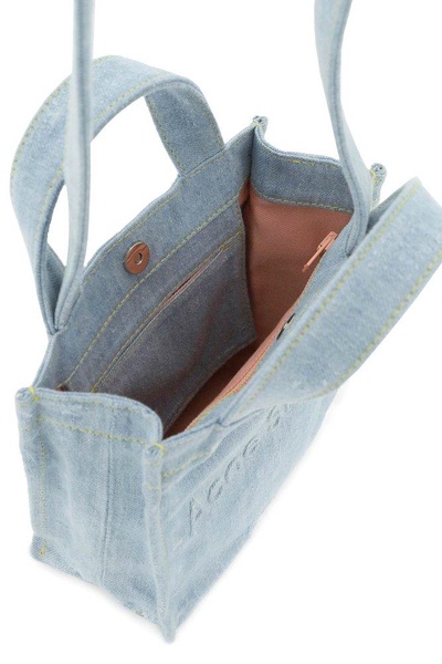 Acne Studios Logo Embossed Denim Tote Bag