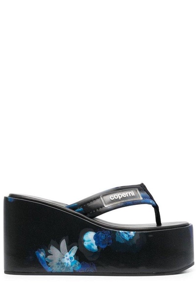 Coperni Holographic Printed Wedge Sandals