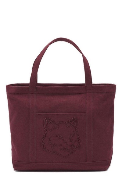 Maison Kitsuné Fox Head Embroidered Large Tote Bag