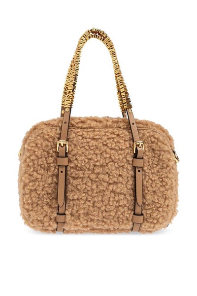 Moschino Logo Lettering Fur Tote Bag