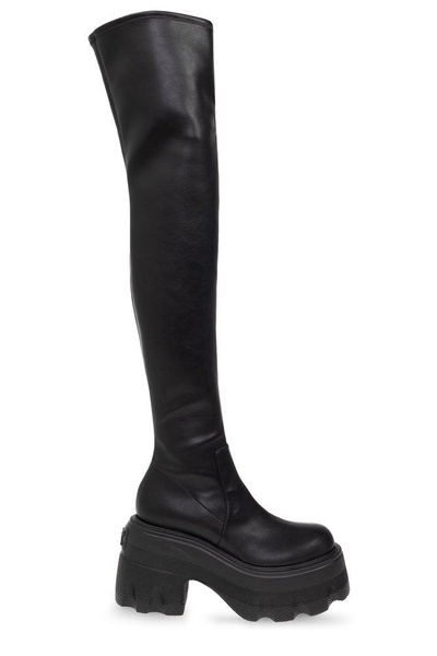 Casadei Round-Toe Thigh-High Platform Boots