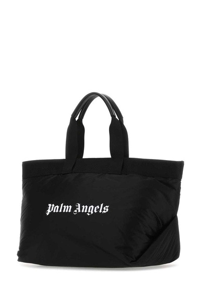 Palm Angels Man Black Fabric Shopping Bag