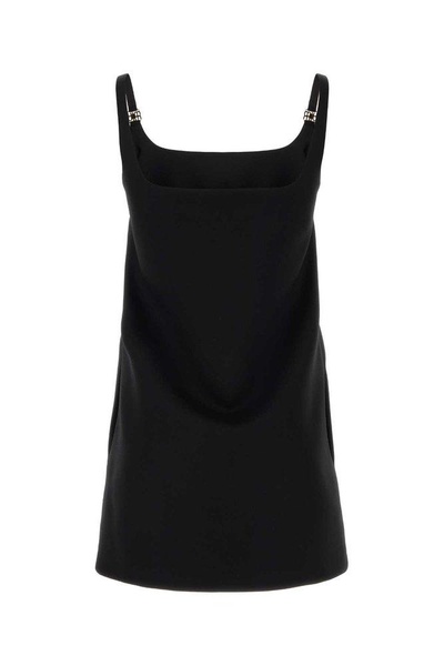 Miu Miu Logo-Plaque Virgin Wool Minidress