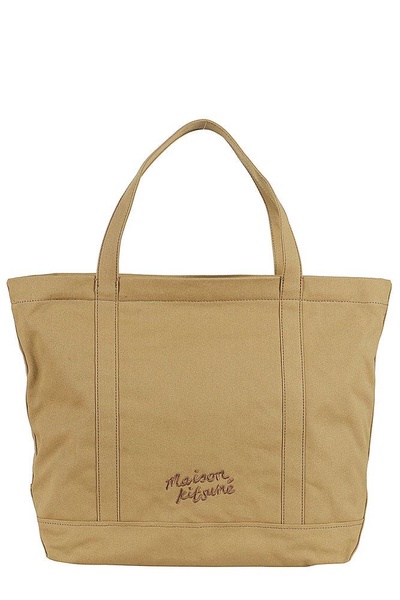 Maison Kitsuné Fox Head Embroidered Large Tote Bag