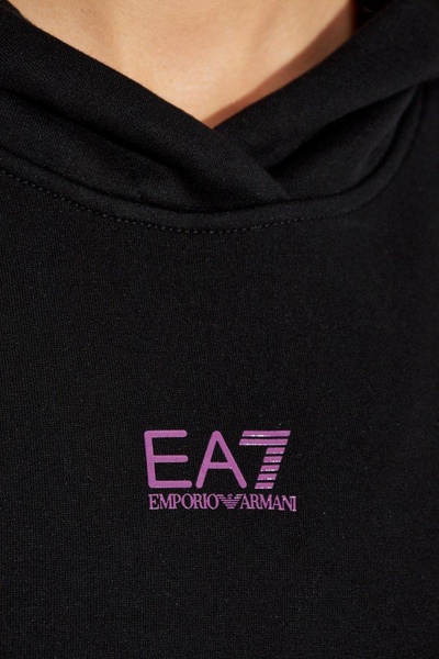 Ea7 Emporio Armani Logo Printed Hoodie