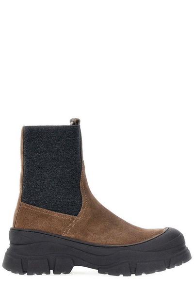 Brunello Cucinelli Monili-Embellished Slip-On Ankle Boots