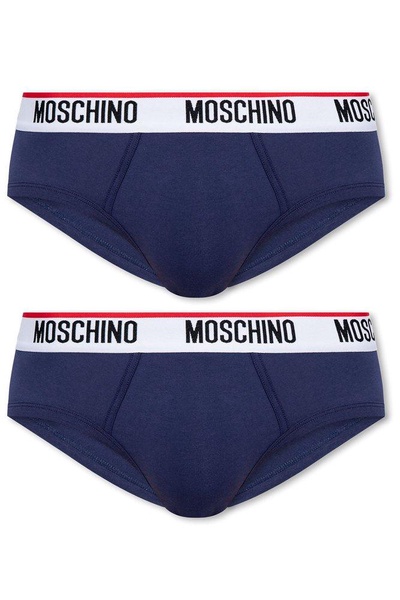 Moschino Logo Waistband 2-Pack Briefs