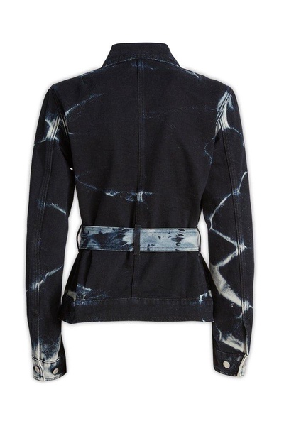 Dries Van Noten Bleached Effect Belted Waist Jacket