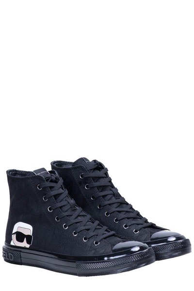 Karl Lagerfeld Logo Printed High-Top Sneakers