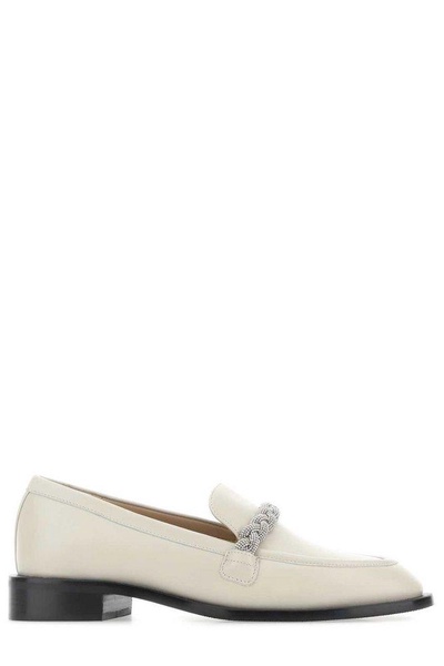 Stuart Weitzman Embellished Braided Detail Loafers