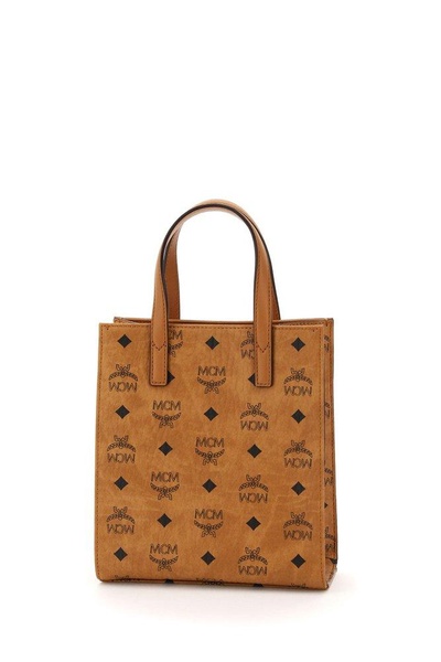 MCM Logo Print Mini Tote Bag