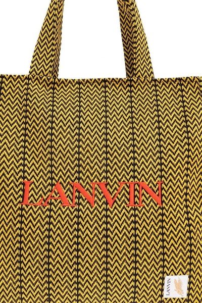 Lanvin X Future Logo Embroidered Interwoven Tote Bag