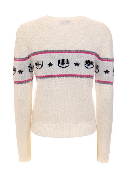 Chiara Ferragni Eyelike-Motif Crewneck Knitted Jumper