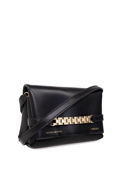 Victoria Beckham Logo-Printed Foldover Top Crossbody Bag