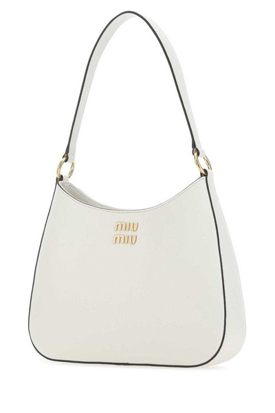 Miu Miu Logo Plaque Hobo Shoulder Bag