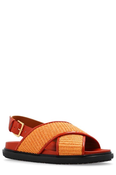 Marni Fussbett Cross-Strap Sandals